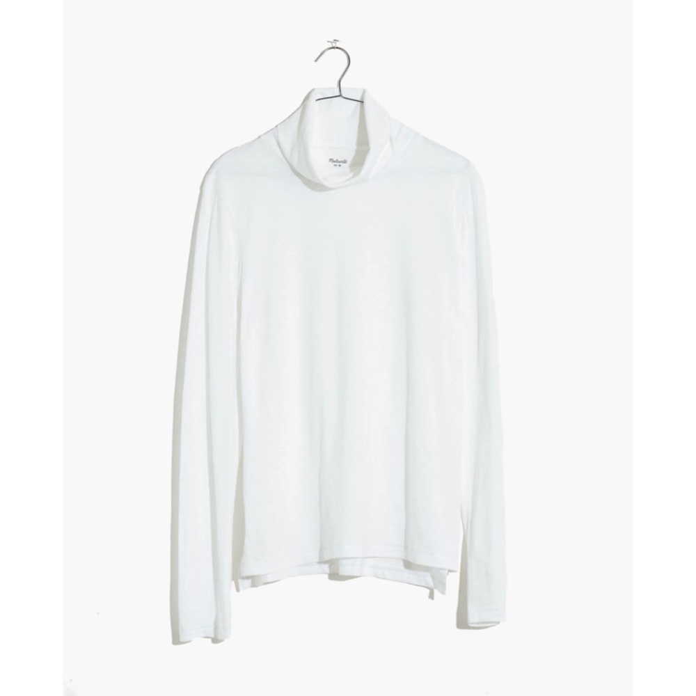 NEW MADEWELL White Whisper Cotton Turtleneck Tee